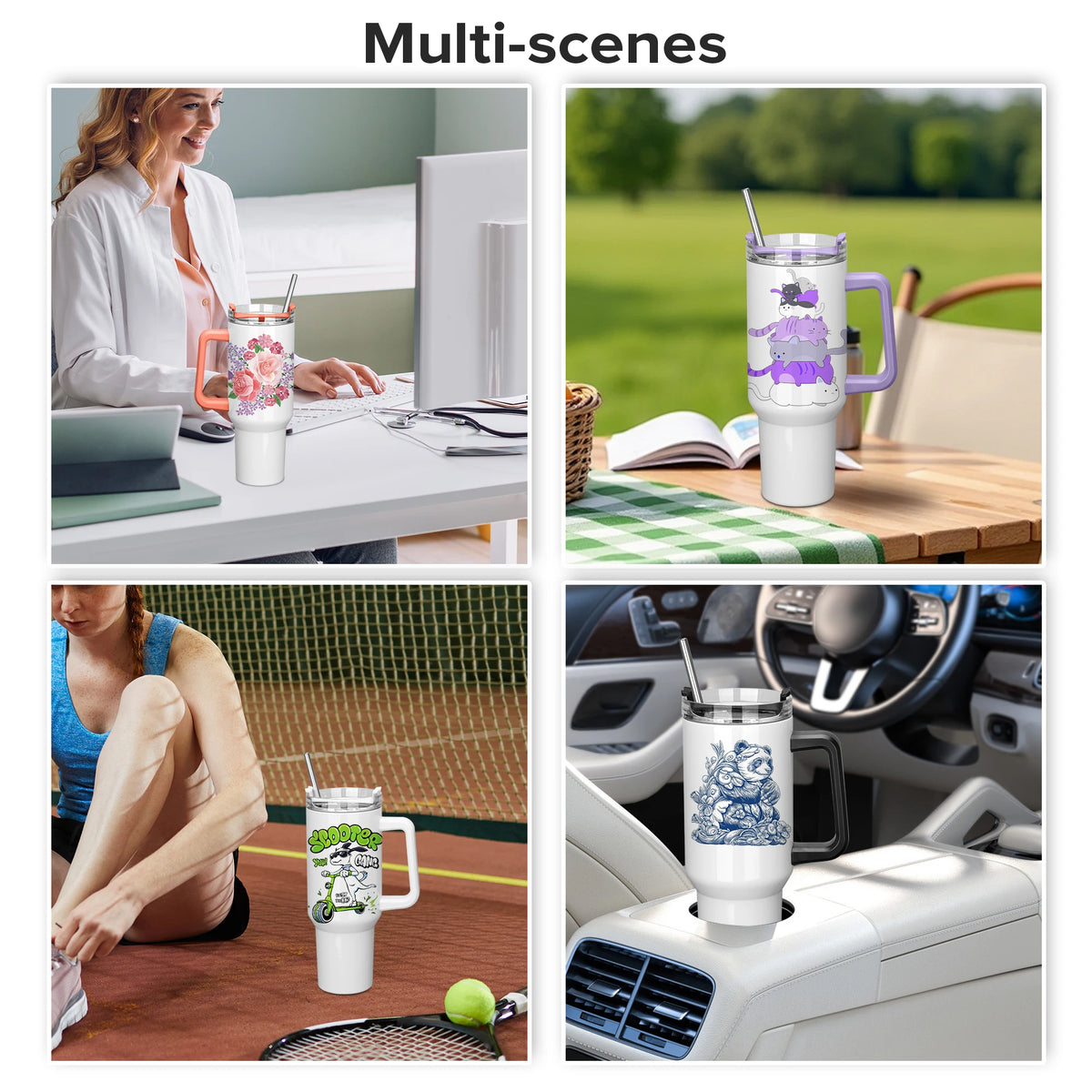 Fastsub Stainless Steel Sublimation Tumbler With Handle And Straw Lid