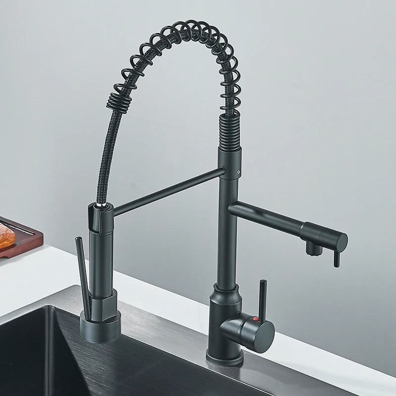 Rozin 360 Swivel Pull Down Kitchen Faucet With Dual Spout