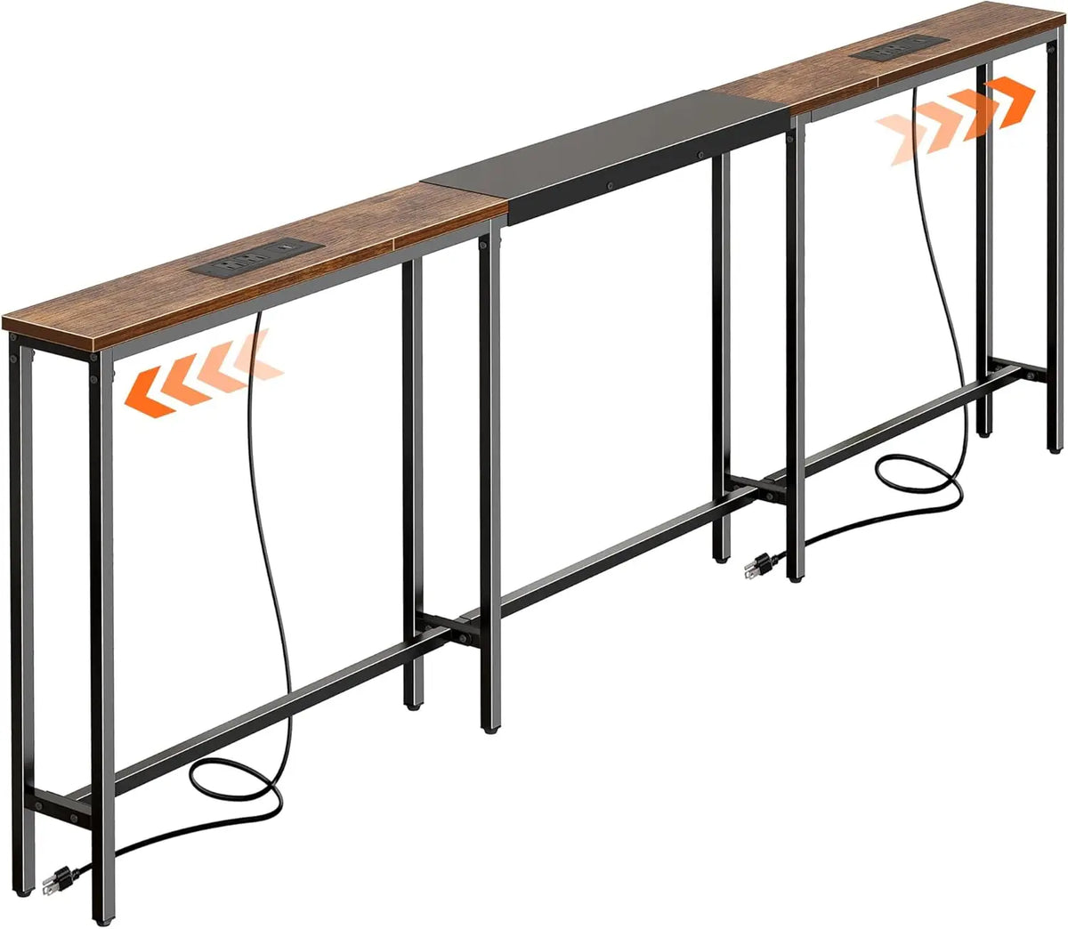 Adjustable Sofa Console Table With Power Outlets And USB Charging