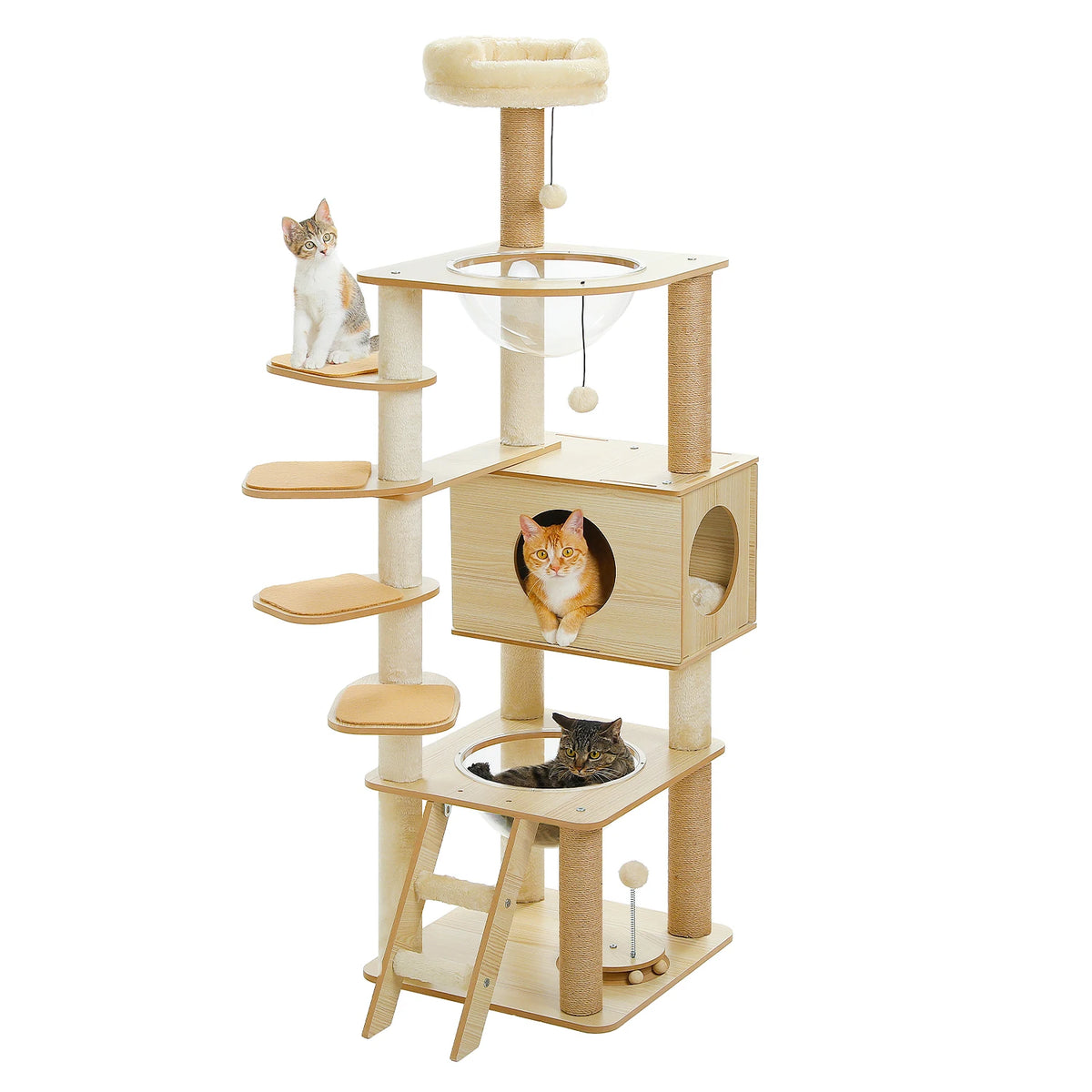 Pawz Multi Level Indoor Cat Tower With Scratching Posts And Hammock