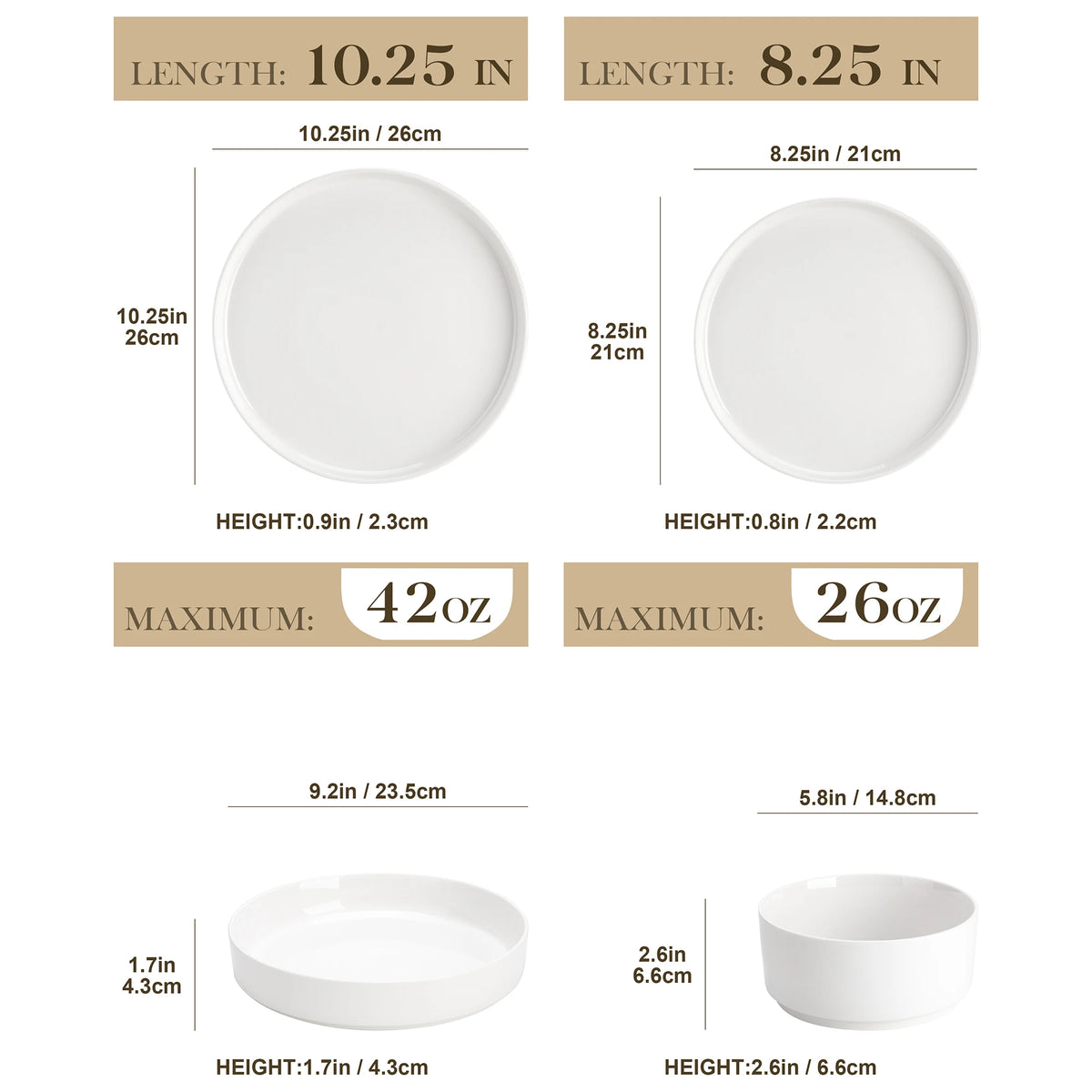 MALACASA Ceramic Dinnerware Set With Plates And Bowls for Dining