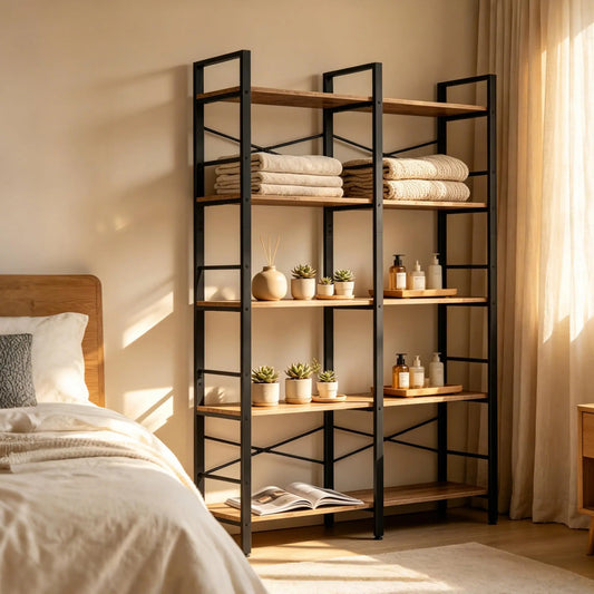 Freestanding Bookshelf 5 Tier Bookcase With 10 Open Display Shelves Office Storage Organizer For Home Office Study And Living Room