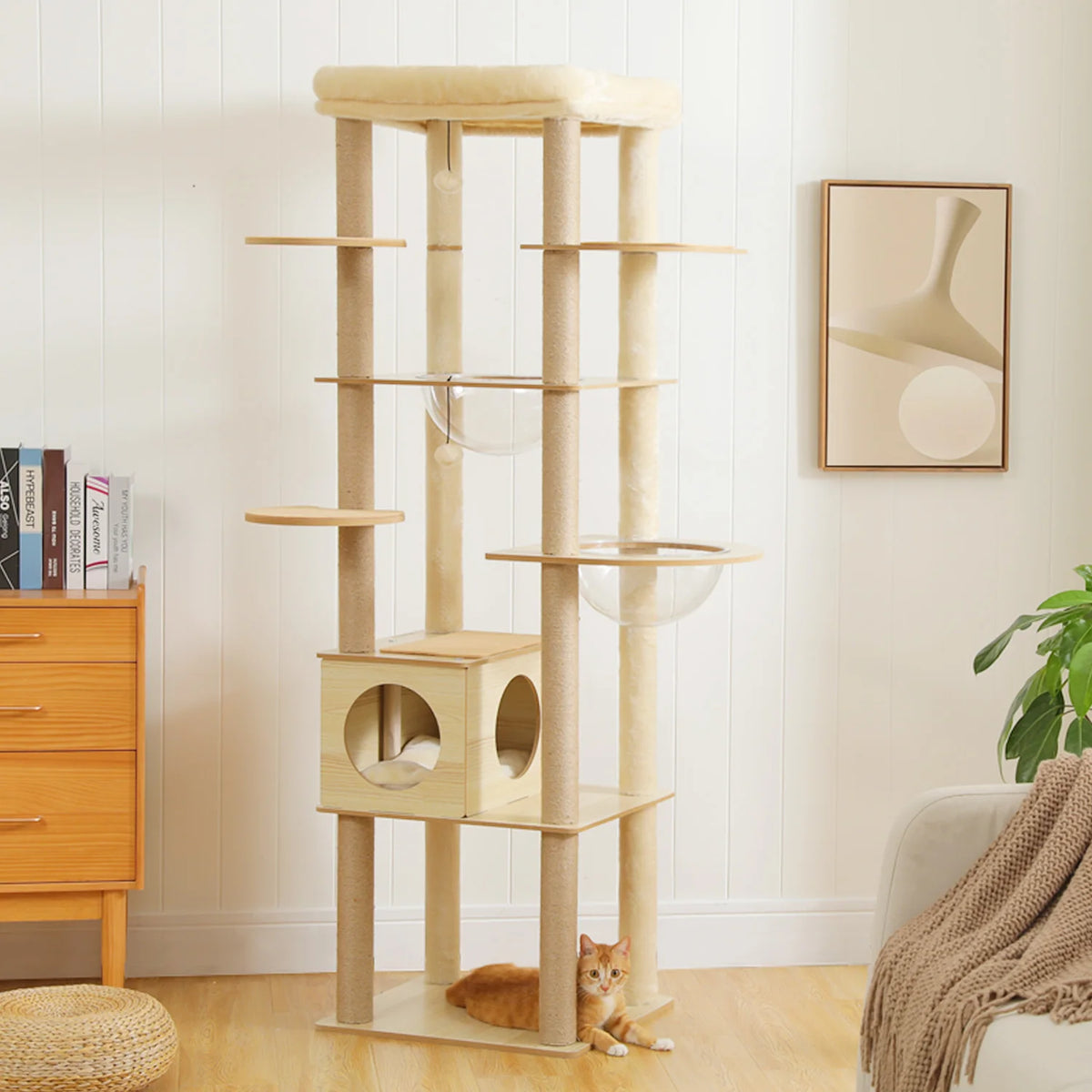 Pawz Multi Level Indoor Cat Tower With Scratching Posts And Hammock