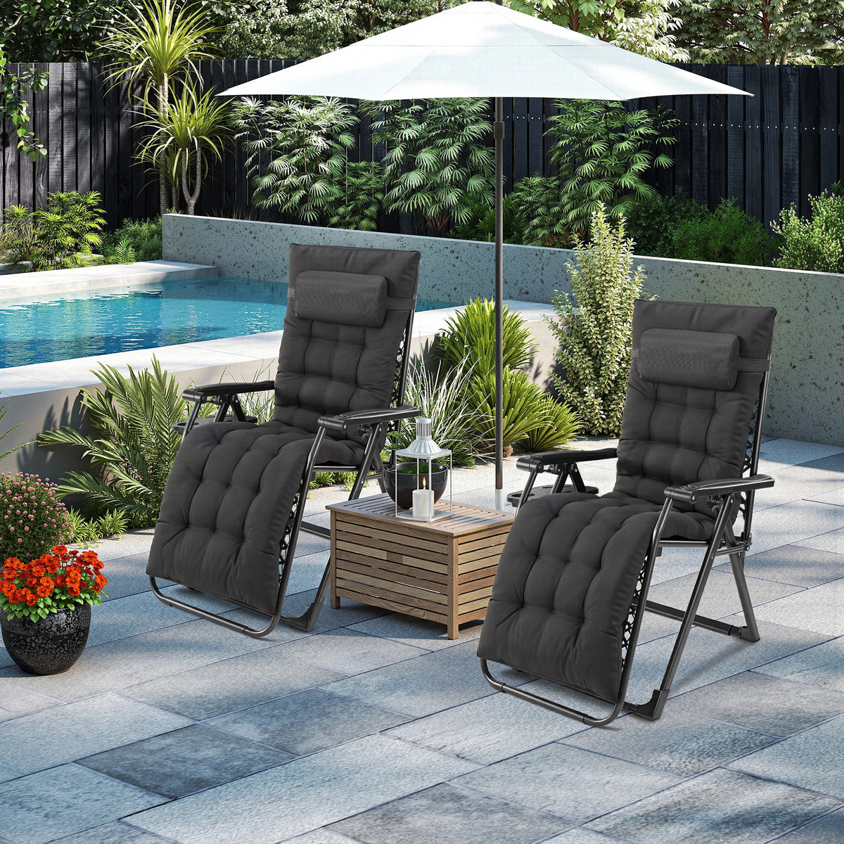 JHK Zero Gravity Recliner Lounge Chair With Cup Holder