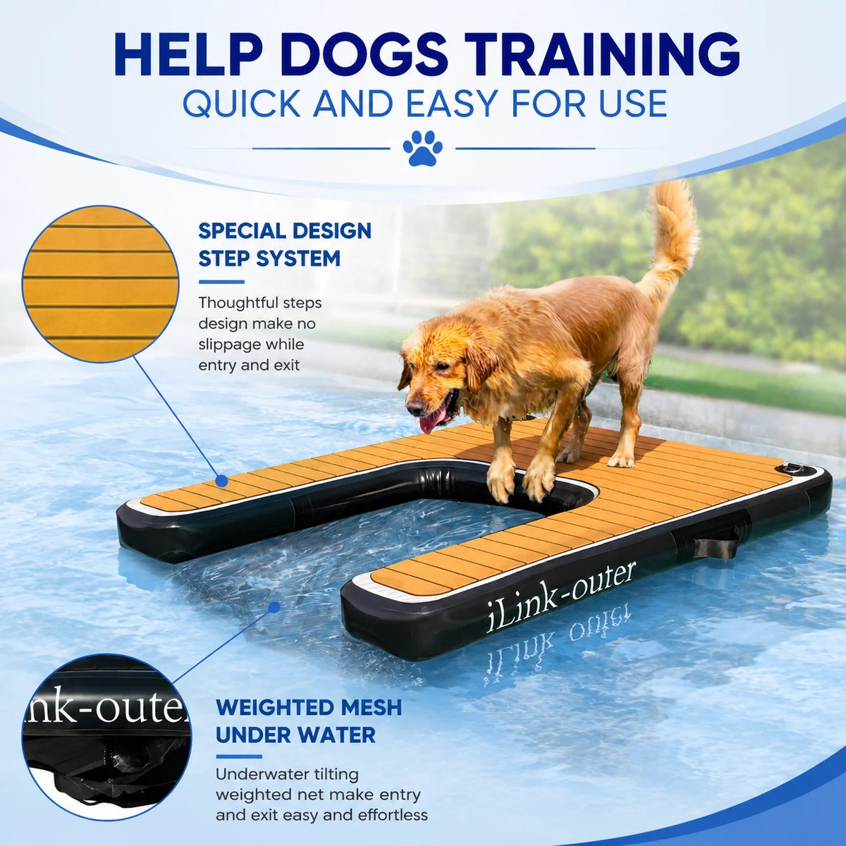 VANCEN Inflatable Dog Ramp for Easy Water and Beach Access