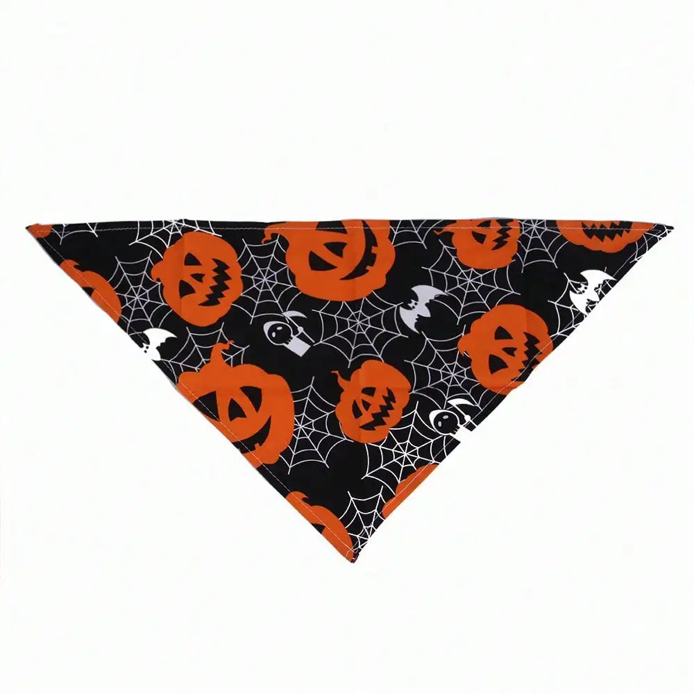 Halloween Pet Witch Hat And Bat Print Bandana Set Costume