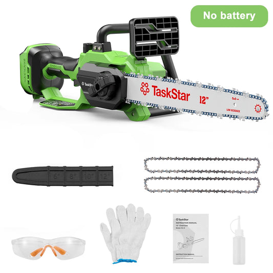 TaskStar Brushless Cordless Chainsaw Rechargeable Wood Cutting Tool