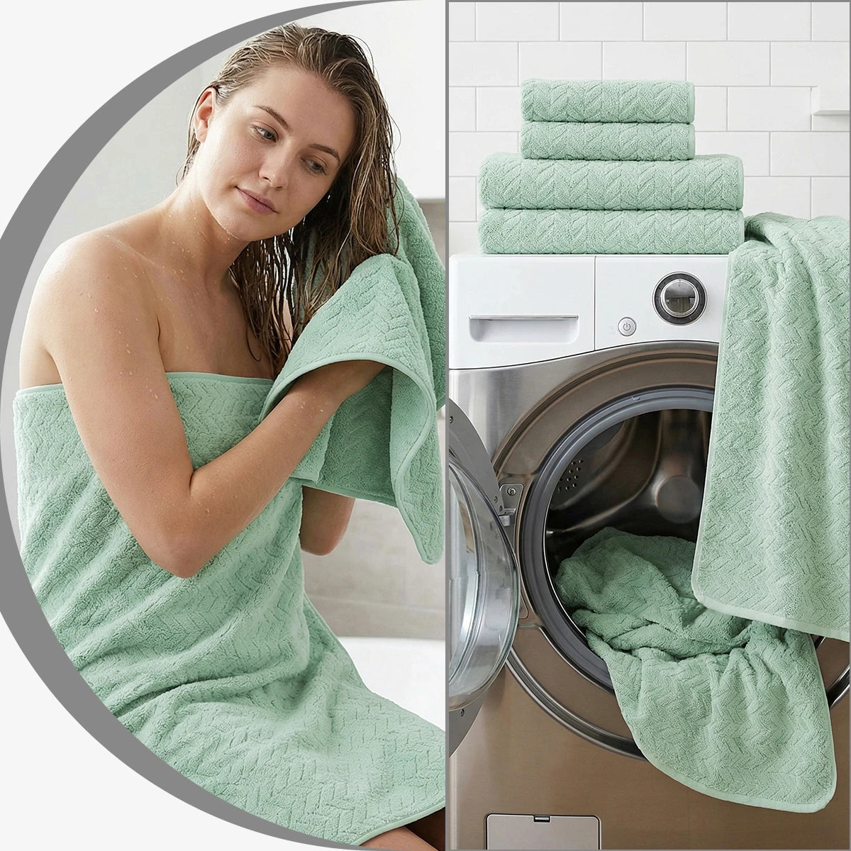 Premium Microfiber 12 Piece Towel Set For Modern Bathrooms