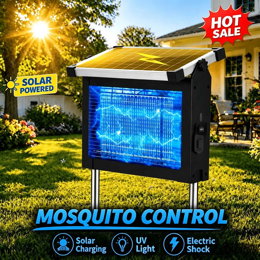 Solar Outdoor Bug Zapper With Sensor 4500V Electric Fly Trap