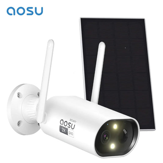 AOSU 3MP Solar Outdoor Security Camera With Color Night Vision