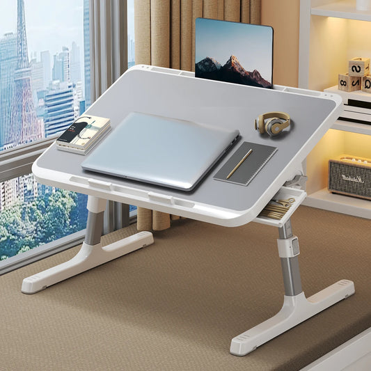 Dayika Adjustable Wooden Lap Desk With Storage Drawer