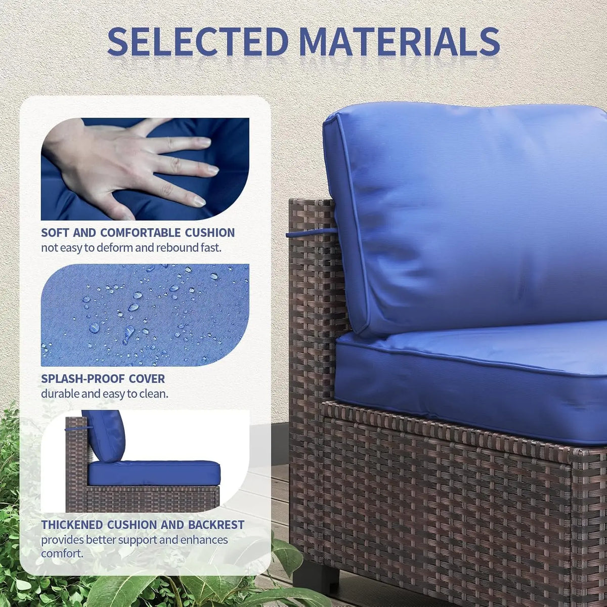 HobbyLane Modular PE Rattan Outdoor Sectional Conversation Sofa Set