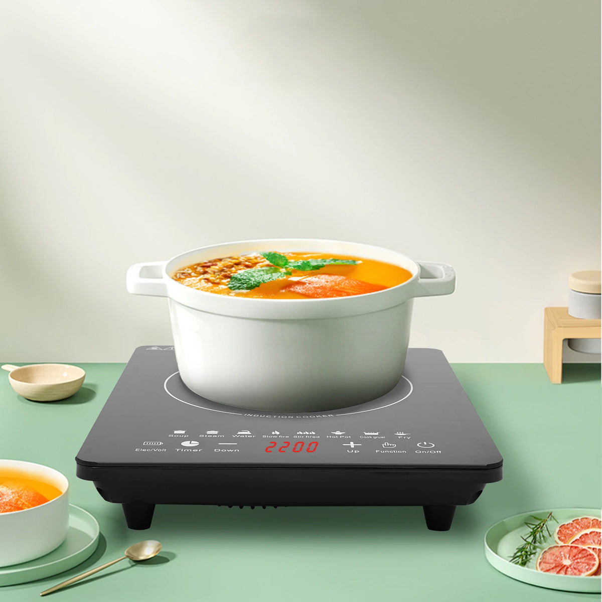 Smart Portable Induction Cooktop With Touch Controls And LCD Display
