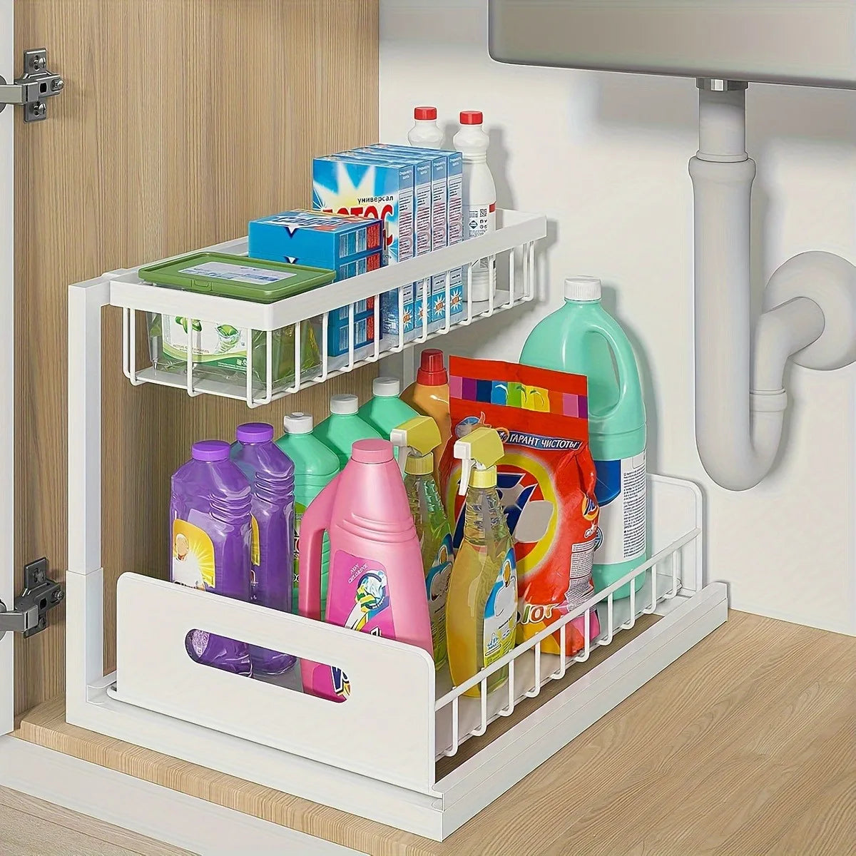 Stainless Steel Sliding Pull Out Cabinet Sorting Rack