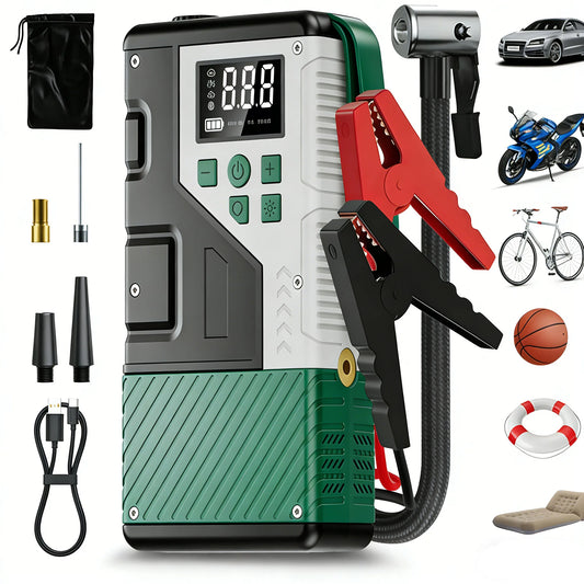 Portable Car Air Compressor With 7000A Emergency Jump Starter