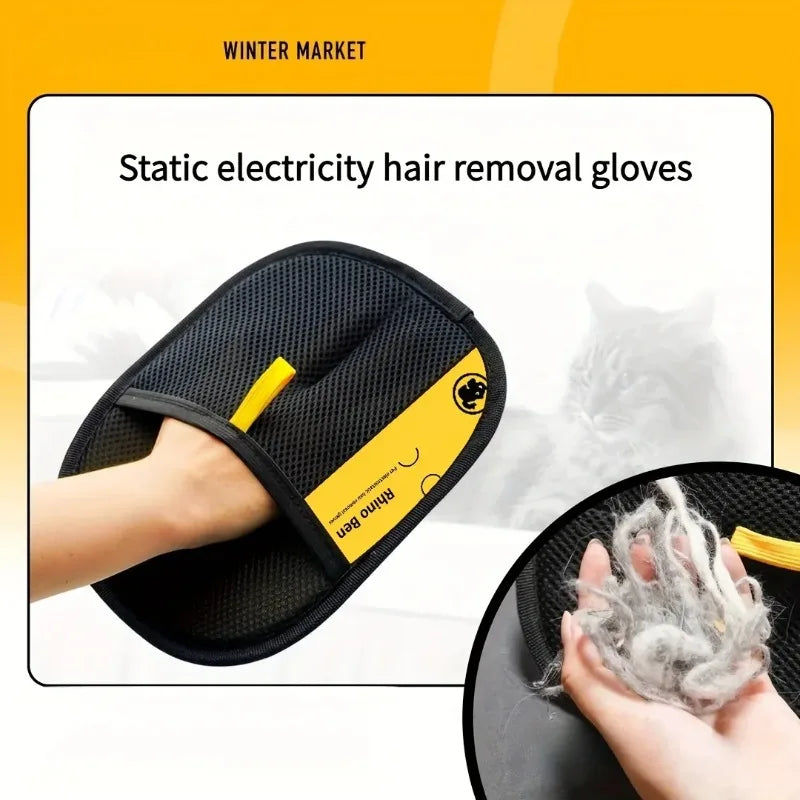 Double Sided Pet Grooming Gloves For Efficient Cat Hair Removal