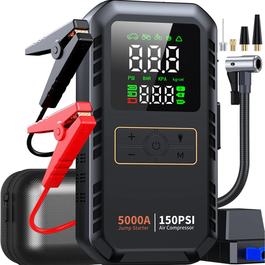 Paiviroku 4-In-1 Car Jump Starter Air Compressor Power Bank