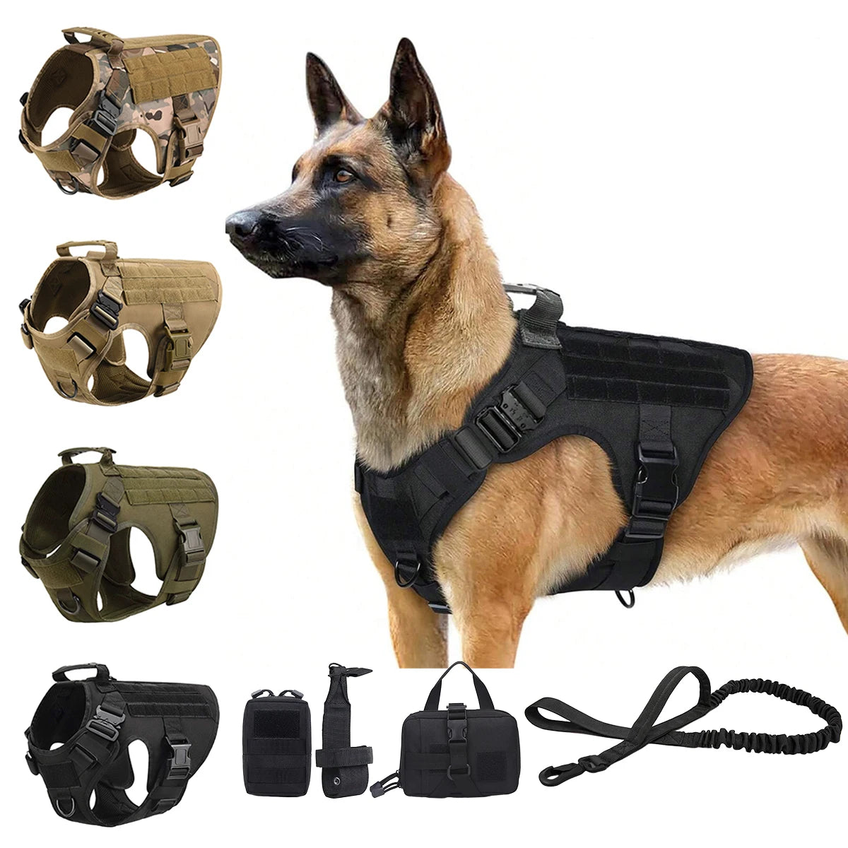 PETRAVEL Tactical Dog Harness With Padded Quick Release Buckle