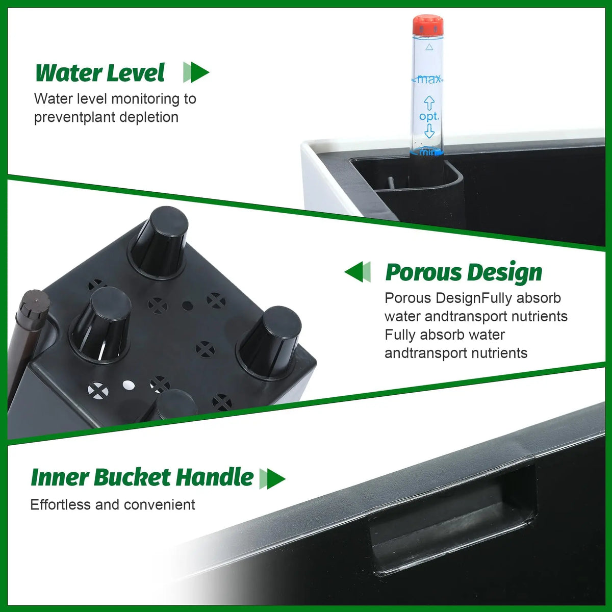 HiMISS Self Watering Planter Set Indoor Outdoor With Drainage