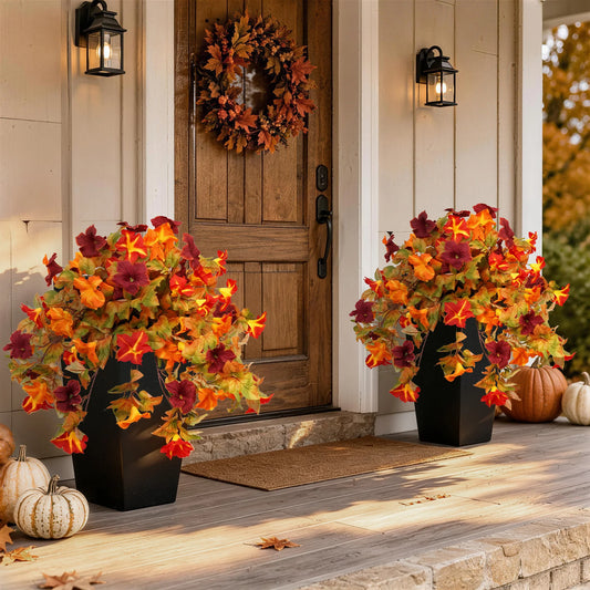 Olitree Artificial Fall Hanging Flower Vines With Pots