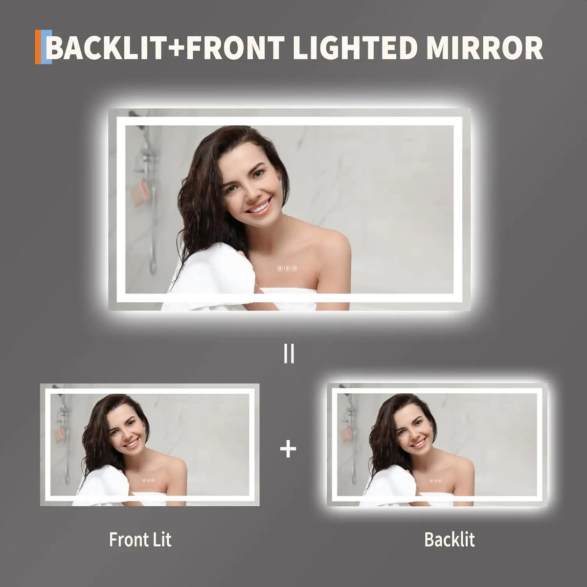 TWISTER CK LED Bathroom Mirror Dimmable Anti Fog Lighting