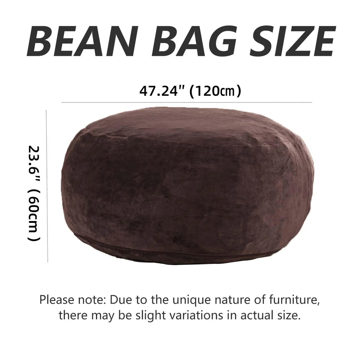 Adult Memory Foam Beanbag Chair With Soft Flannel Washable Cover