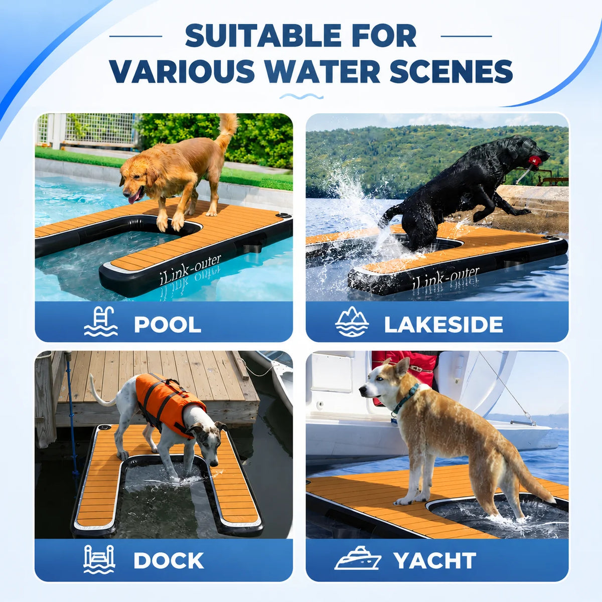 VANCEN Inflatable Dog Ramp for Easy Water and Beach Access