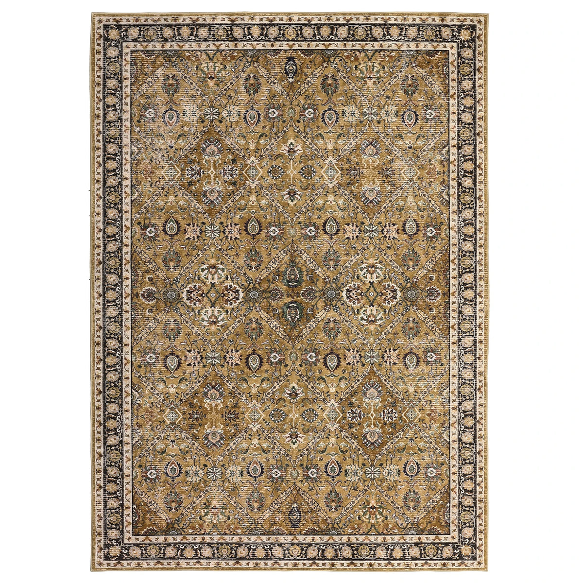 Stain Resistant Moroccan Trellis Low Pile Machine Washable Rug