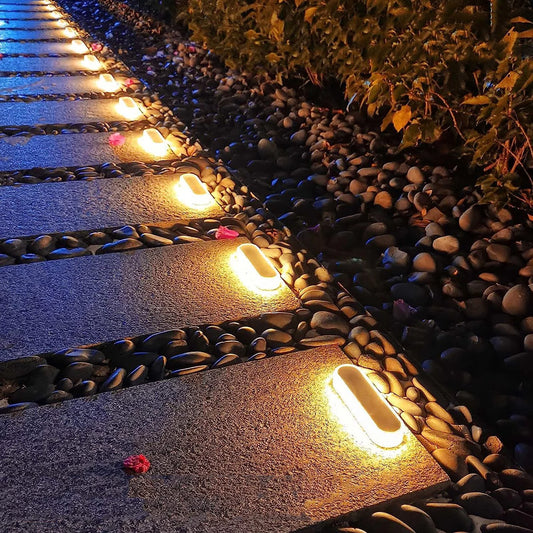 4 Pack Solar Deck Lights IP68 Waterproof Automatic Path Lighting
