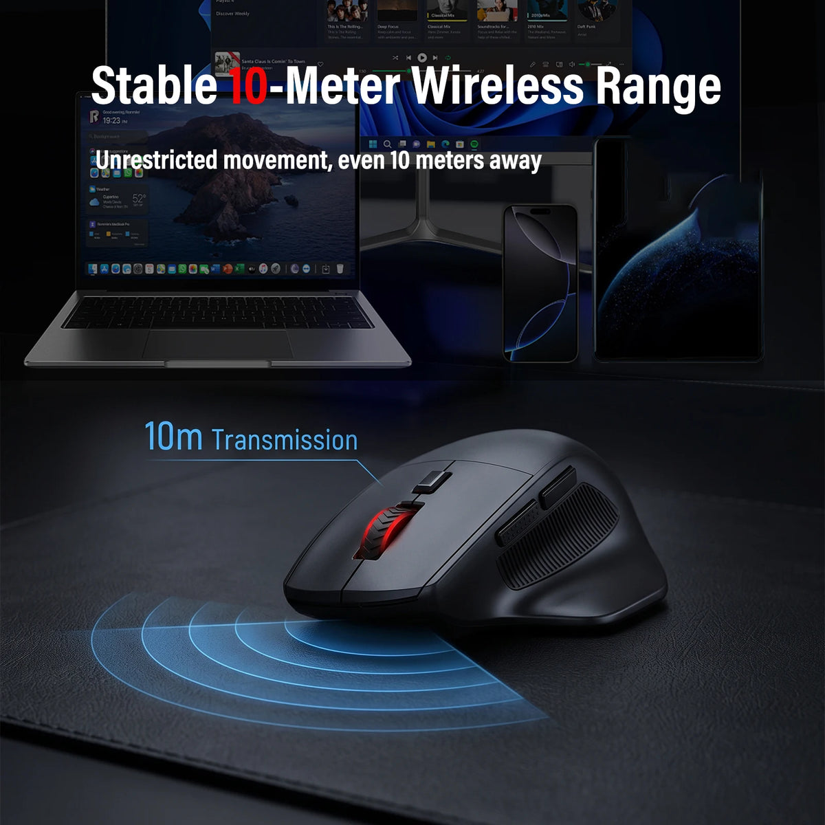 FocusOnPC Wireless Gaming Mouse With Six Programmable Buttons