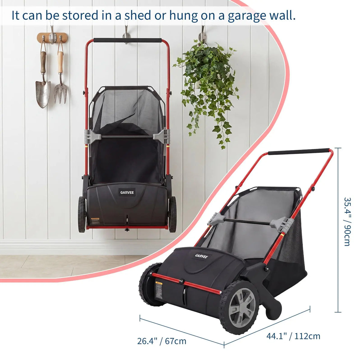 HiMiss Push Lawn Sweeper For Yard Leaf And Grass Collection
