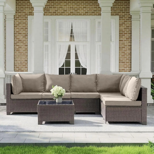 Modern Outdoor Patio Furniture Set With Weather Resistant Sectional Build