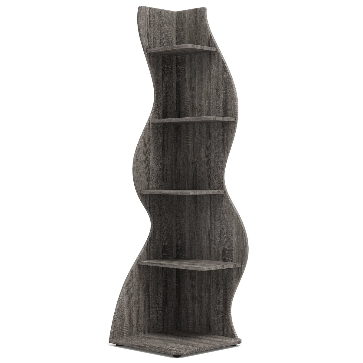 Tribesigns Modern Wooden Corner Shelf With Storage Bookcase