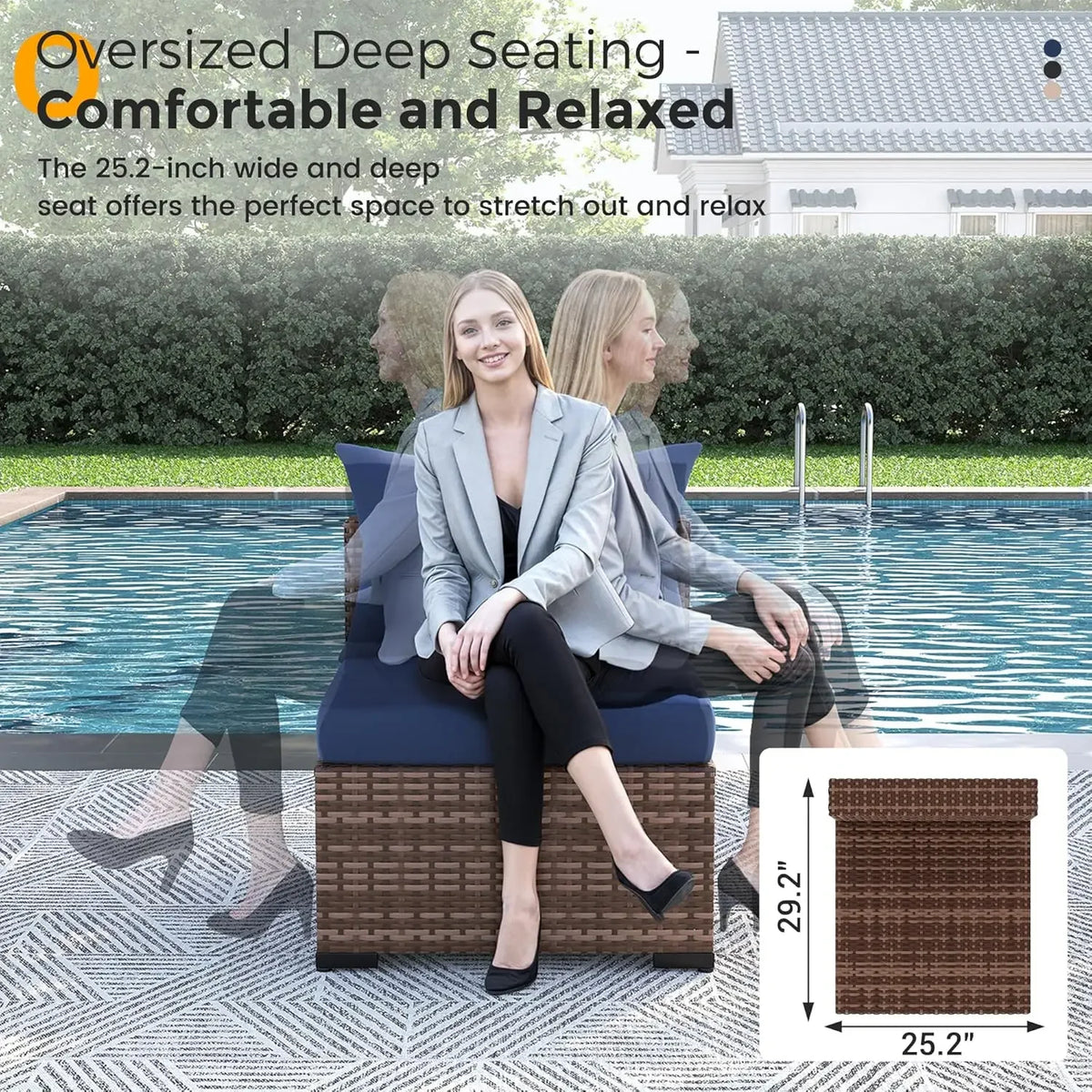 Modern Bamboo Outdoor Patio Furniture Set With Fire Pit Table