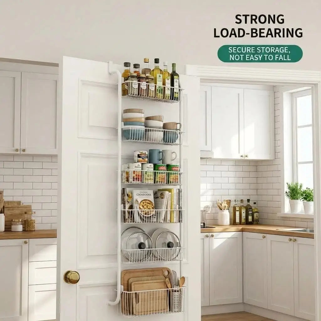 HiMISS 6 Tier Over The Door Pantry Organizer Metal Storage Rack