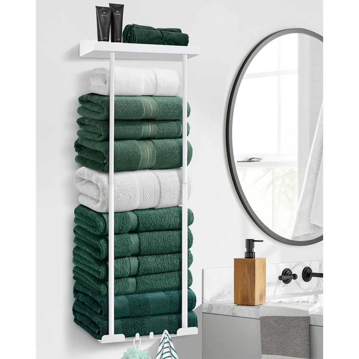 Wall Mounted Double Stainless Steel Towel Rack For Bathroom Decorative