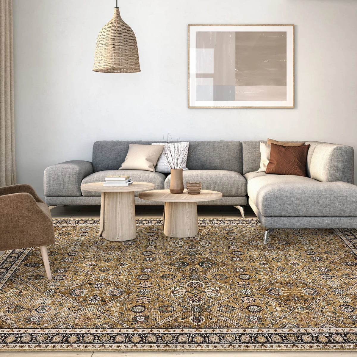 Stain Resistant Moroccan Trellis Low Pile Machine Washable Rug