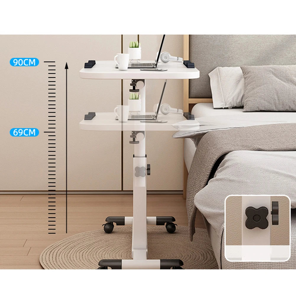 Twister.Ck Adjustable Overbed Table With Tilting Top And Wheels