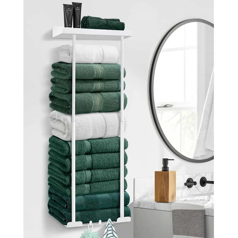 Wall Mounted Double Stainless Steel Towel Rack For Bathroom Decorative