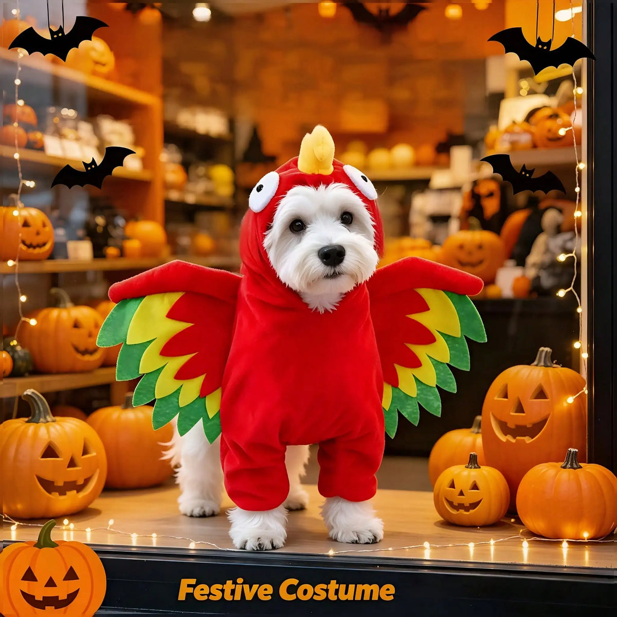Halloween Pet Turkey Standing Costume With Novelty Wing Design