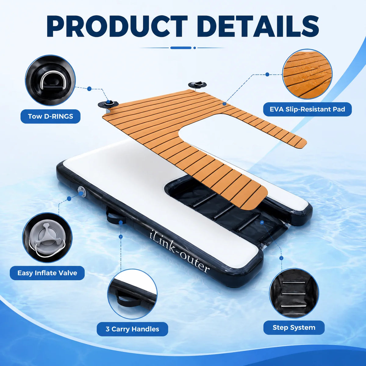VANCEN Inflatable Dog Ramp for Easy Water and Beach Access