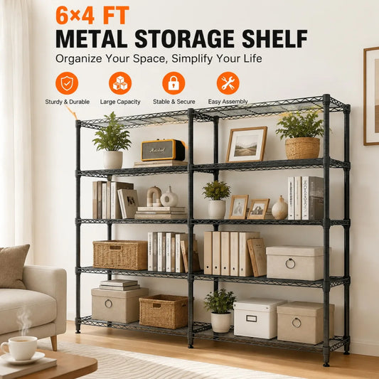 Heavy Duty Metal Storage Shelving Rack With Adjustable Boltless Frame