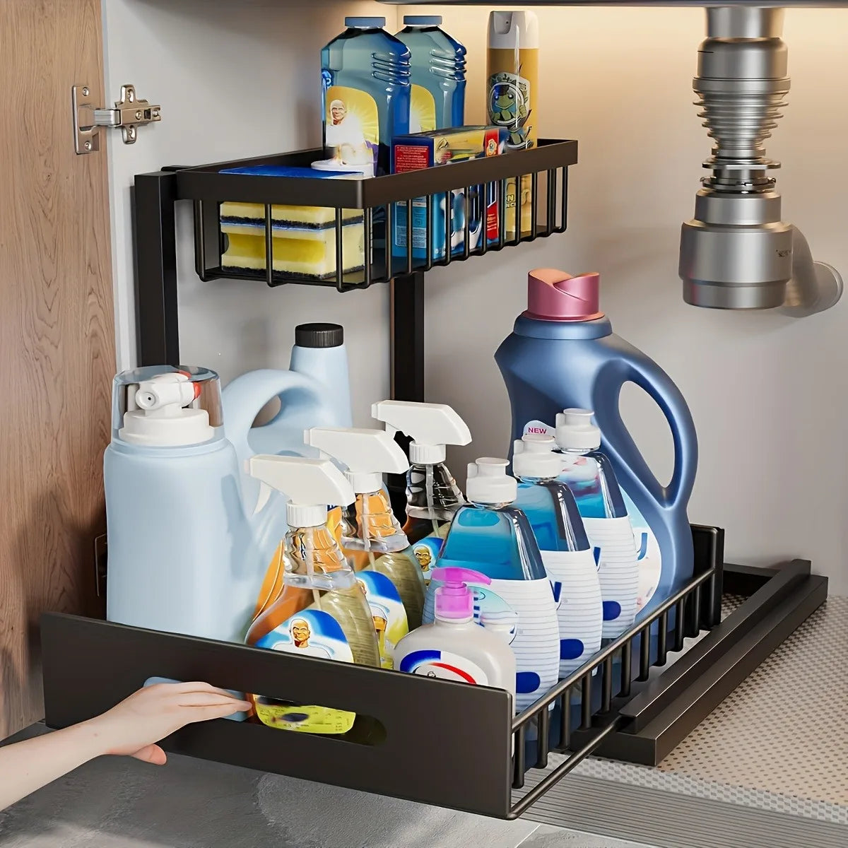 Stainless Steel Sliding Pull Out Cabinet Sorting Rack
