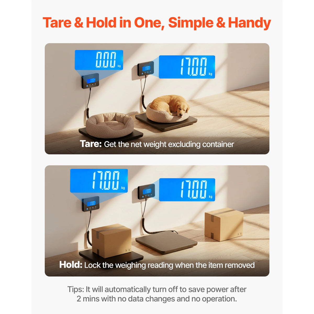 SucceBuy 440LBS Digital Postal Scale 0.35oz/3.5oz Dual Accuracy Commercial Weight Scale with Hold/Tare Function for Package