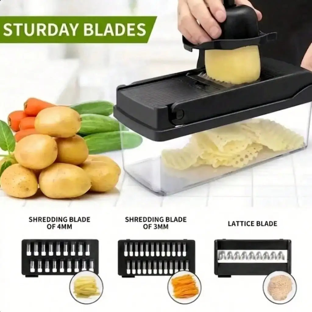 Professional Multifunctional Vegetable Chopper And Slicer With Stainless Steel Blades