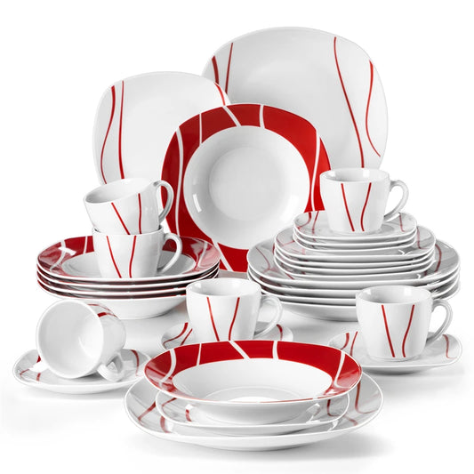 Malacasa Felisa Porcelain Dinnerware Set For Home Dining