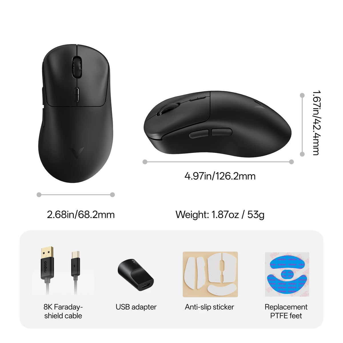 Rapoo VT3 Max Wireless Gaming Mouse With 8K Polling Rate