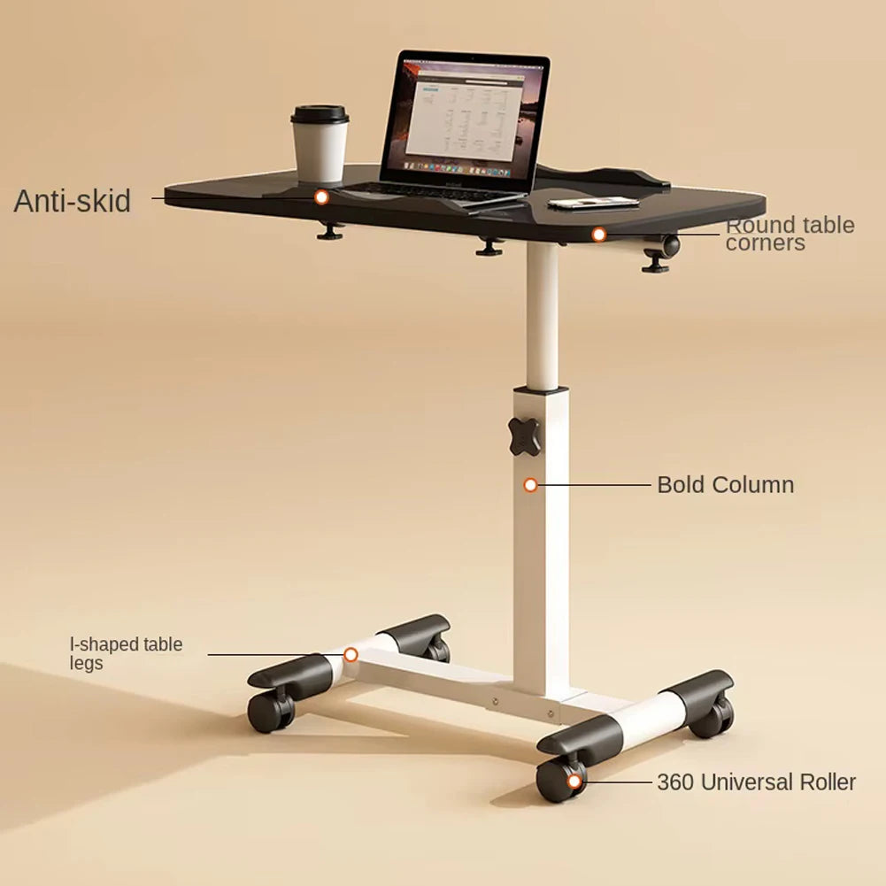 Twister.Ck Adjustable Overbed Table With Tilting Top And Wheels
