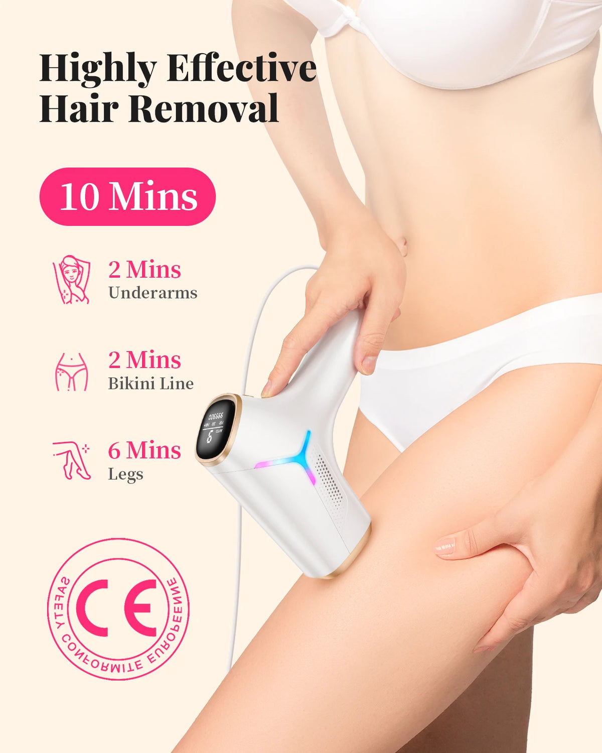 Totmizby IPL Hair Removal Device for Face Bikini and Body