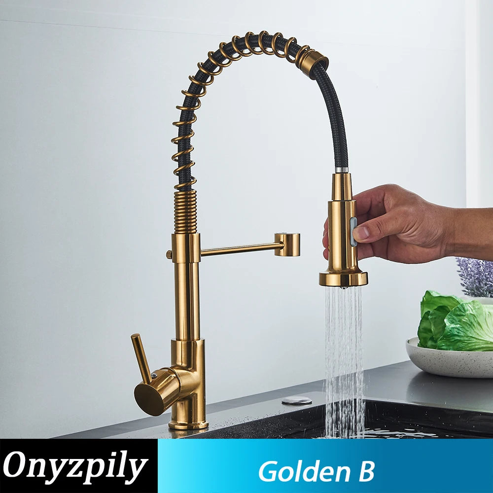 Onyzpily Pull Down Kitchen Sink Faucet Single Handle Mixer